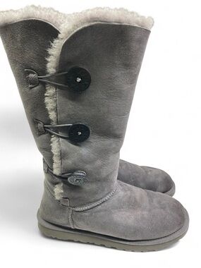 UGG Women's Bailey Button Triplet II Boots in grey.
